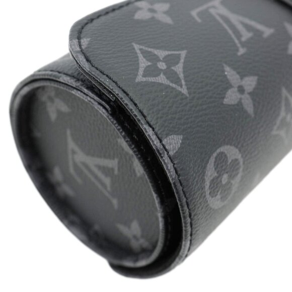 Louis Vuitton  3 Watch Case Monogram Eclipse Pouch Black - Picture 8 of 12
